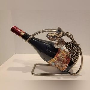 Vintage Wine Bottle Holder Ornate Grapes & Vine Decor Pre-owned